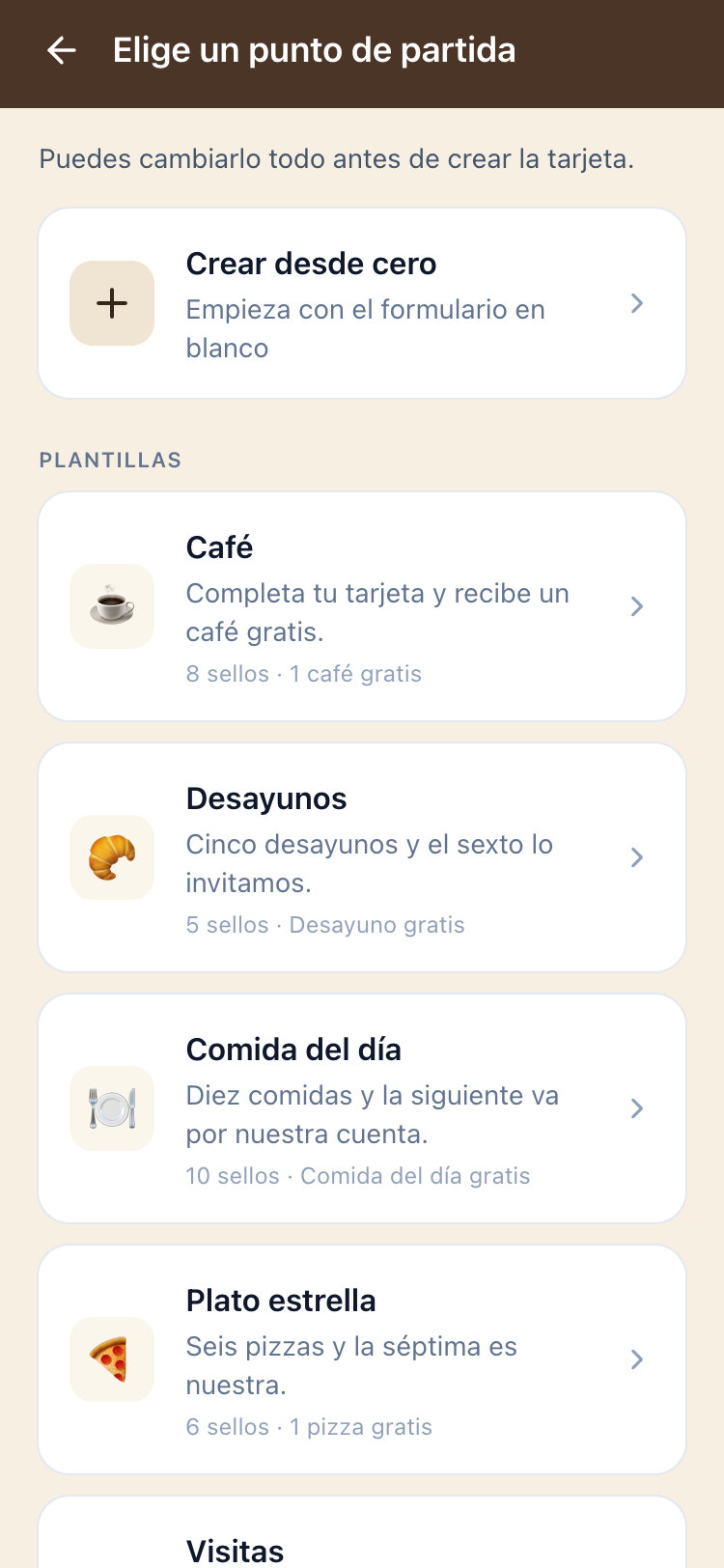 Pantalla de plantillas de programa en la app Delids.