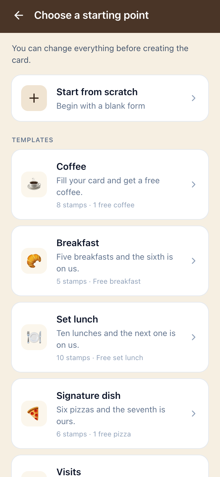 Program templates screen in the Delids app.